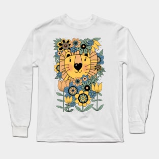 70s flower power lion Long Sleeve T-Shirt